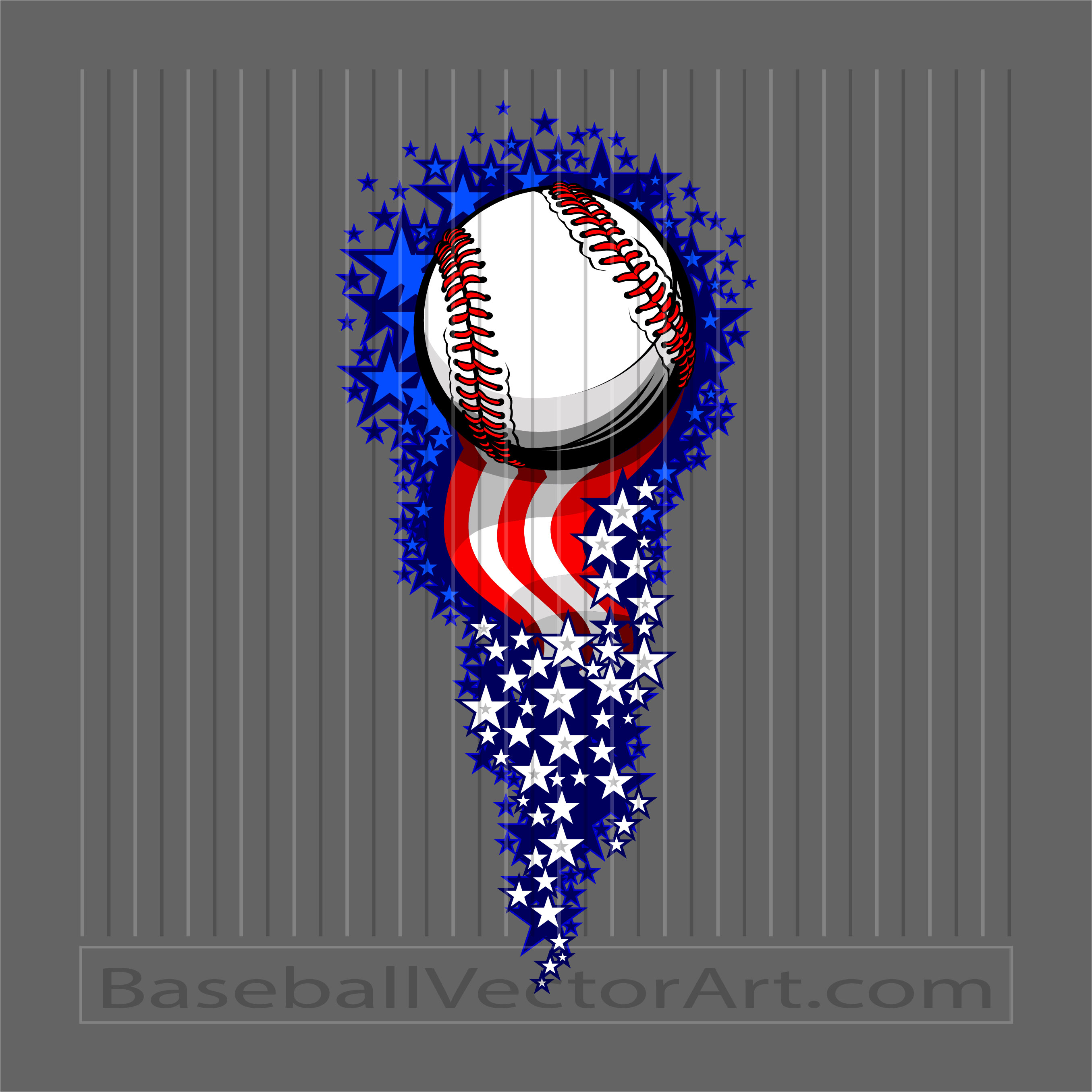 US Flag Baseball Clipart