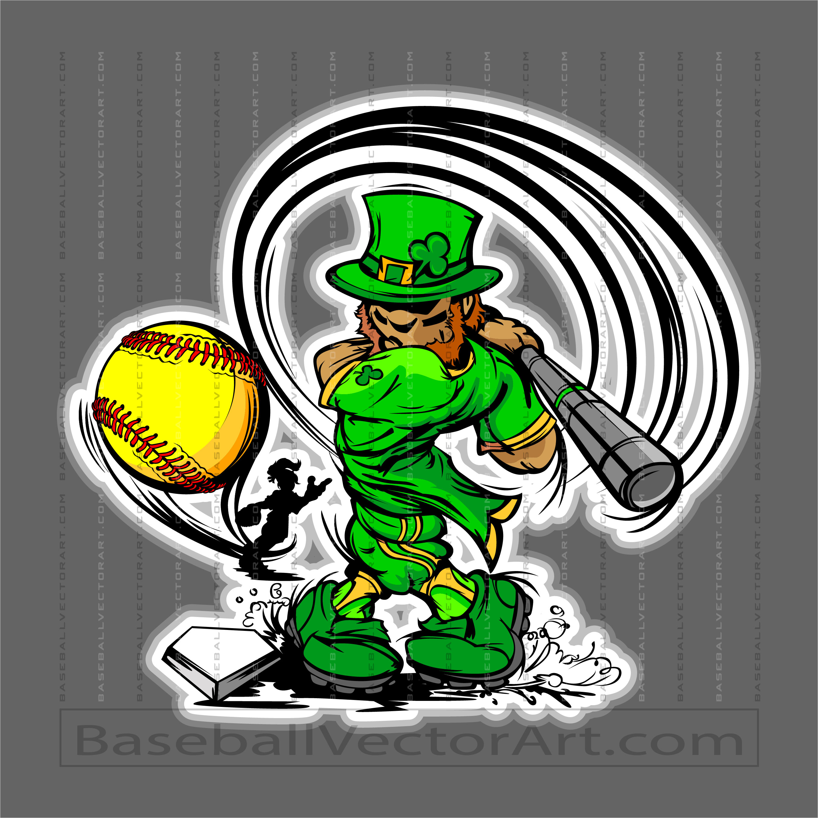 St Patricks Day Softball Clipart