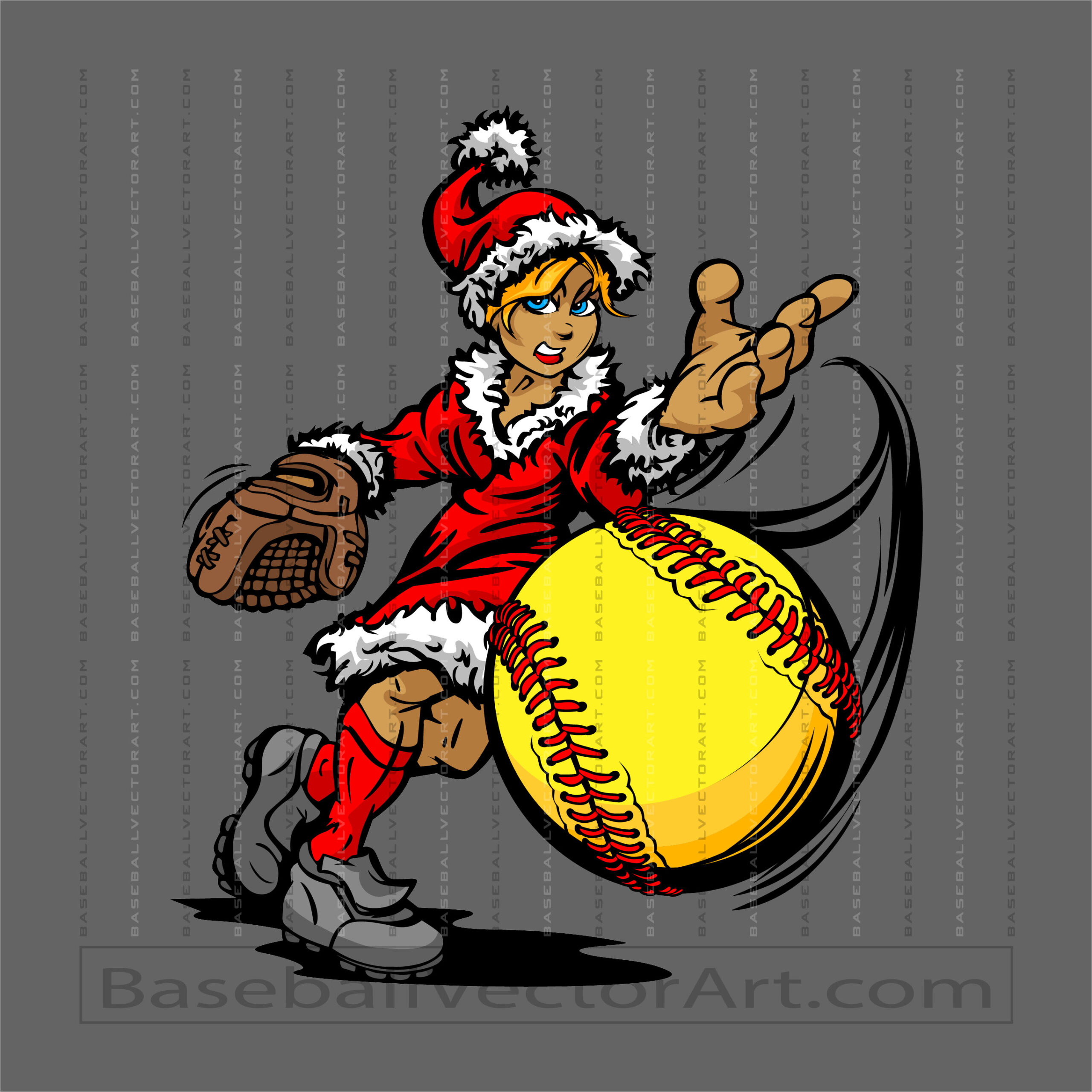 Christmas Softball Clipart