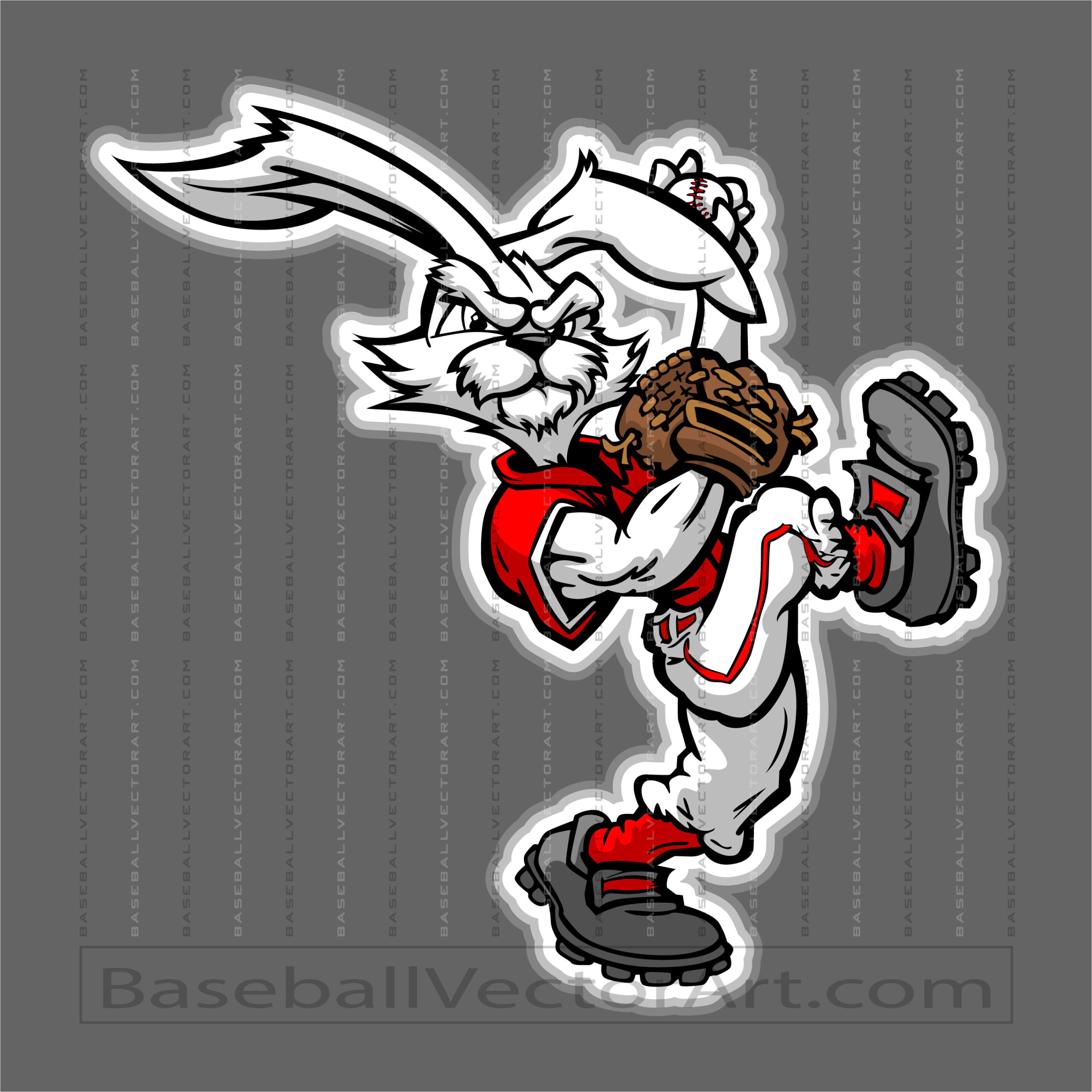 Easter Bunny Baseball Player