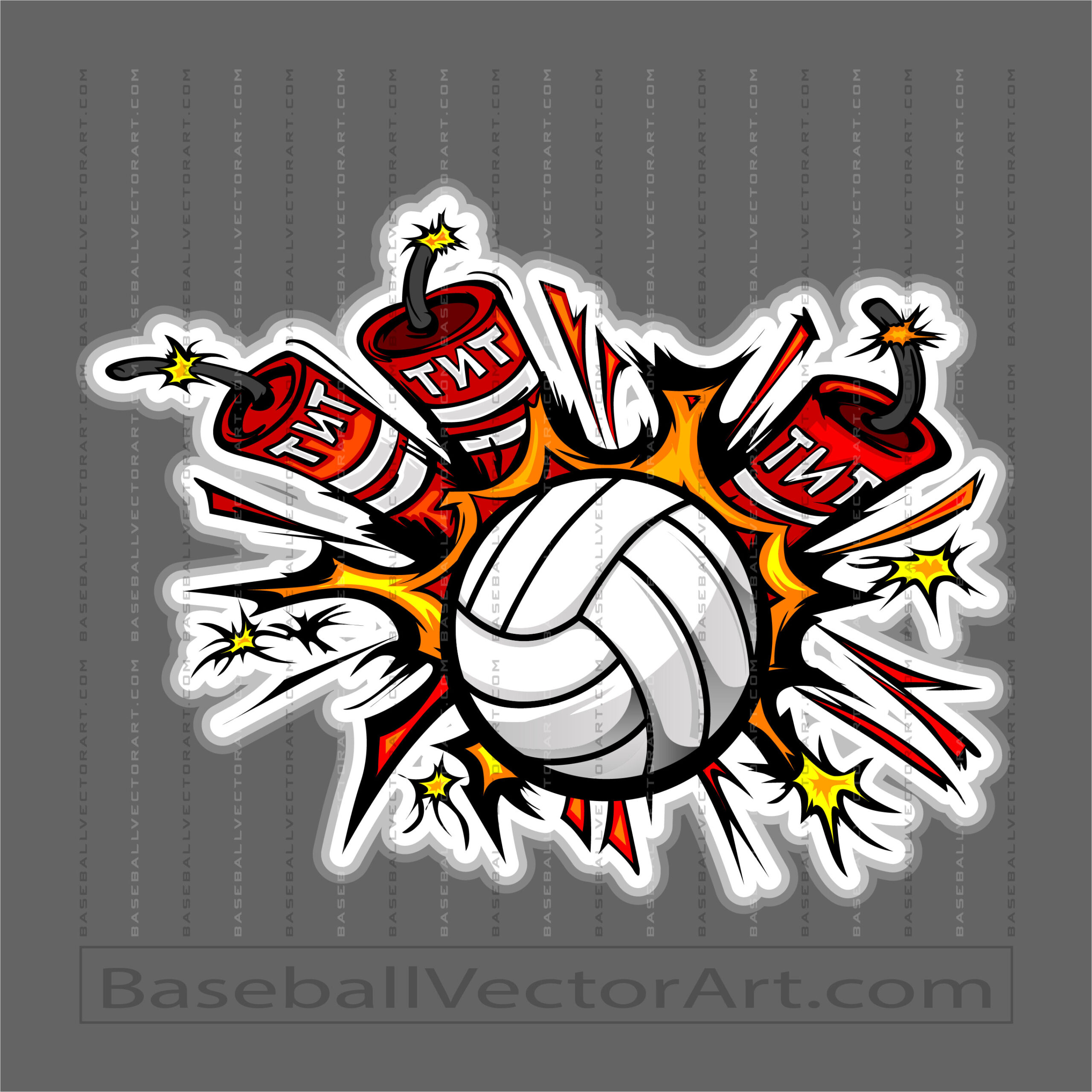 Exploding Volleyball Logo