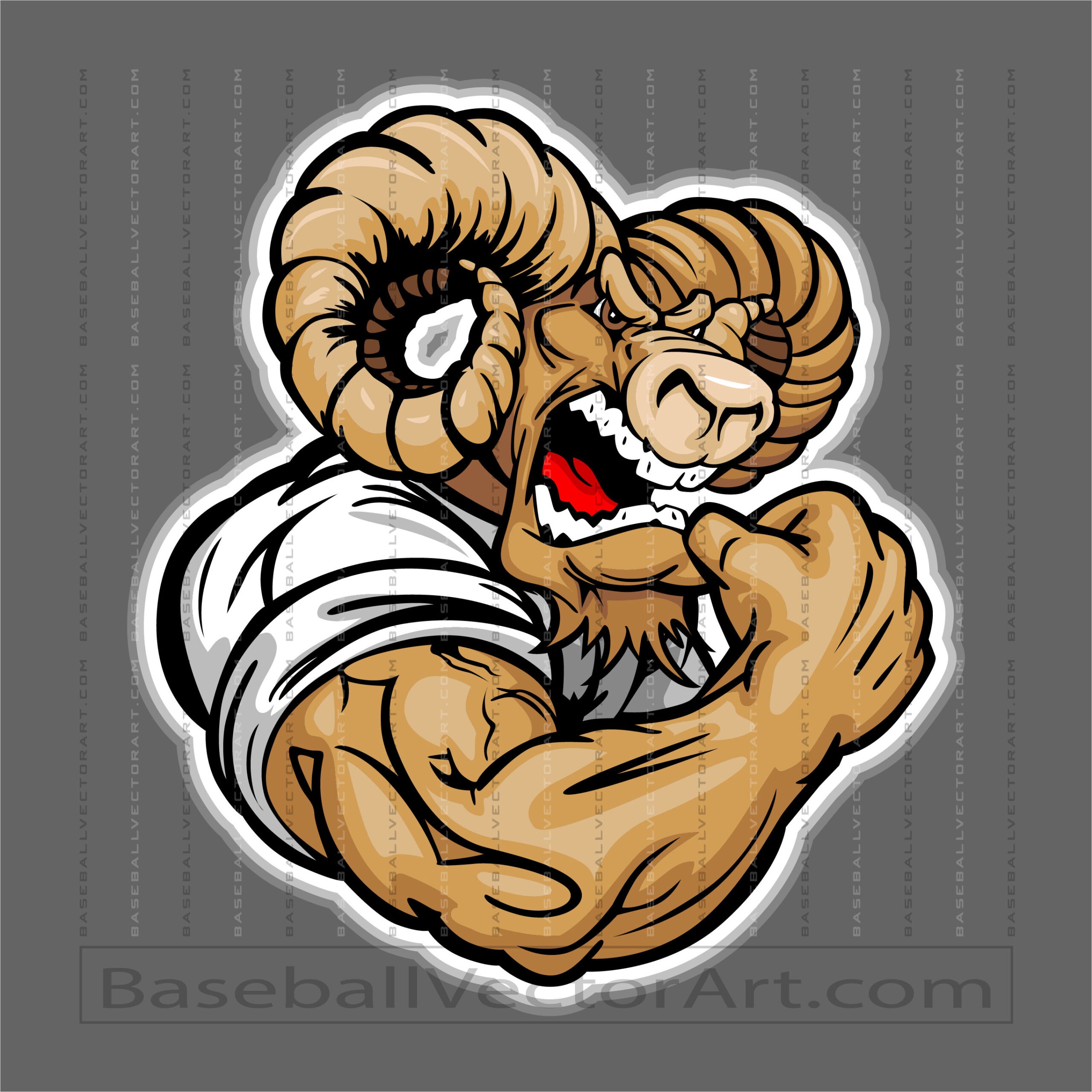Muscular Ram Clip Art Strong Clipart Image Vector Format