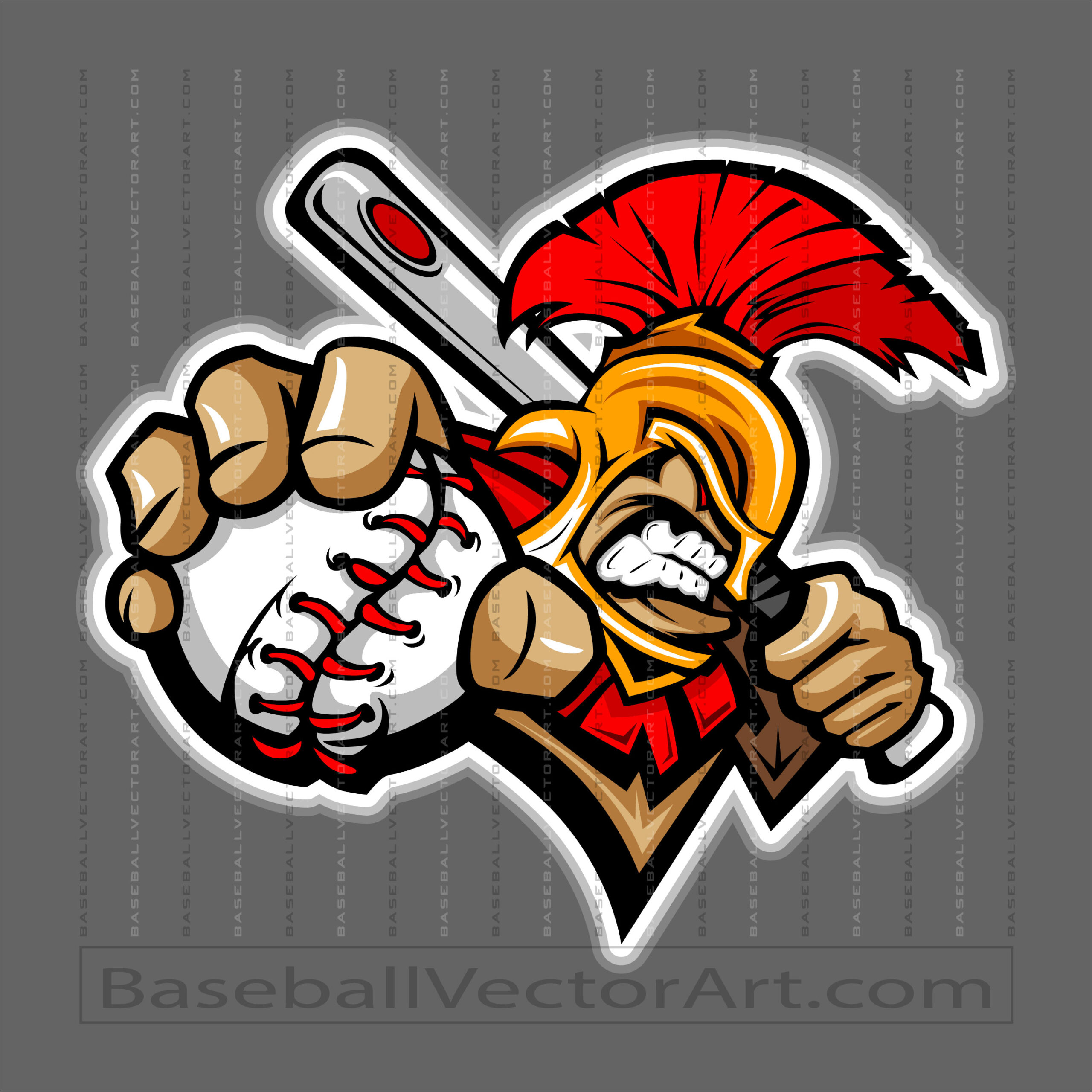 Vector Spartan Baseball Logo