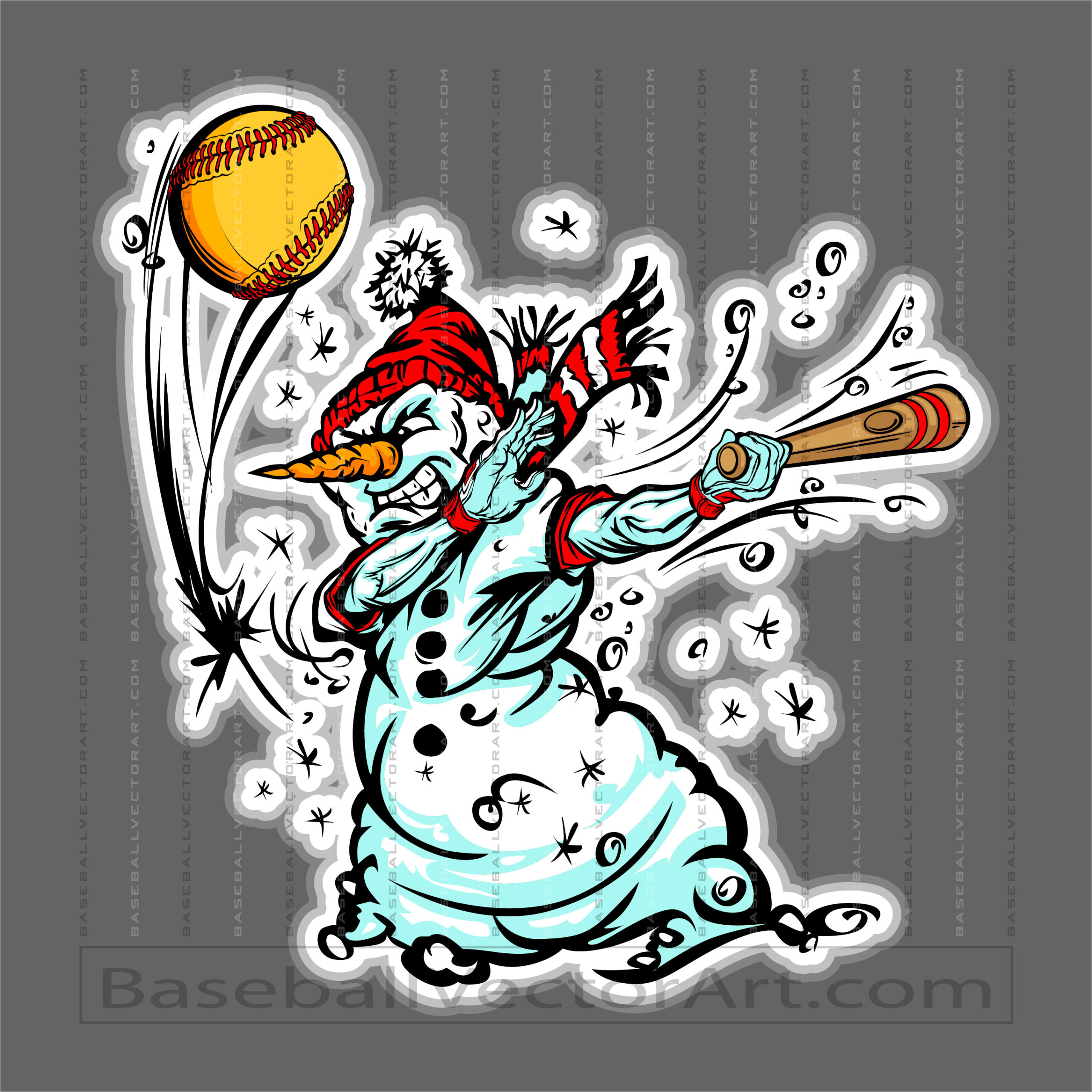 Winter Softball Cartoon