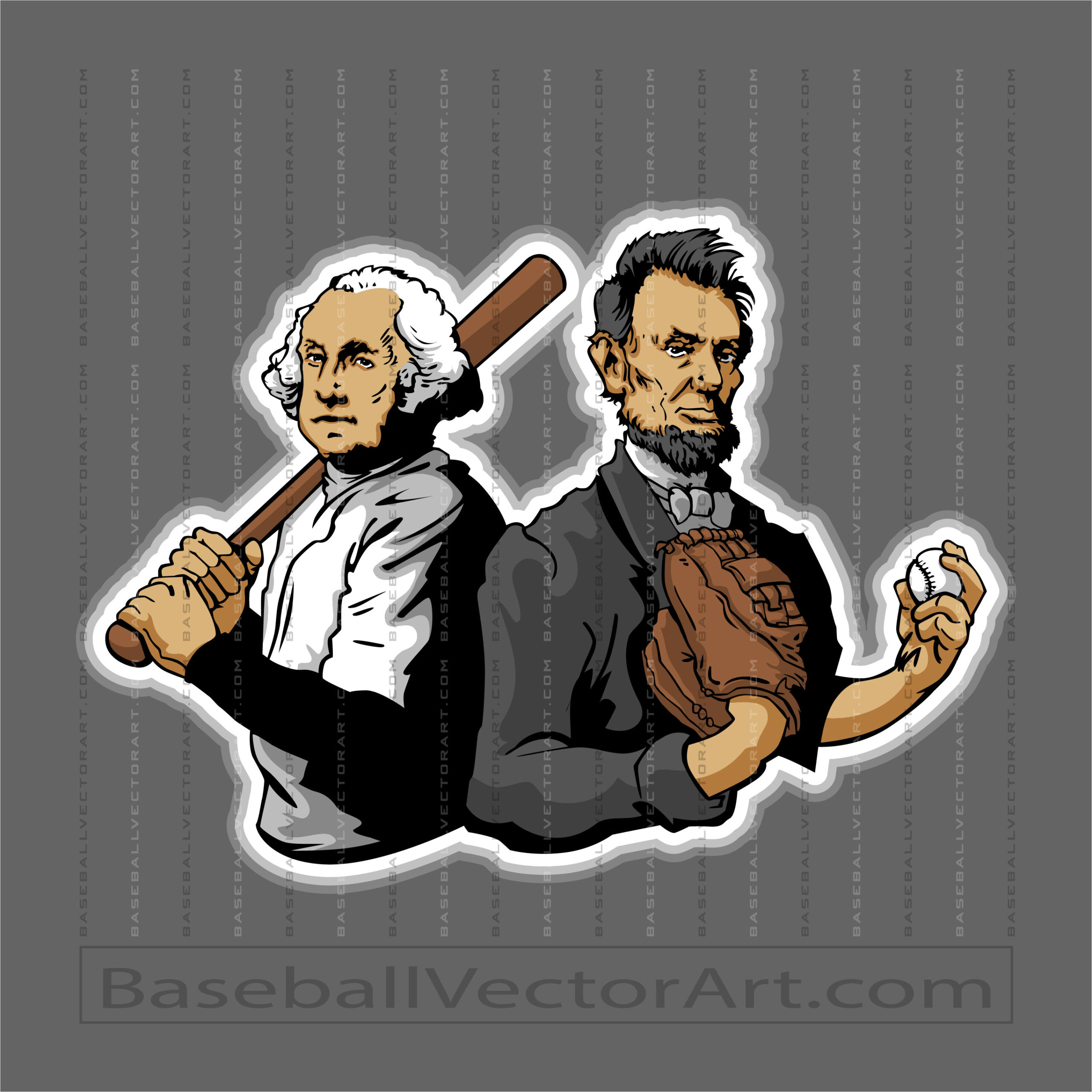 Abe Lincoln Baseball Vector