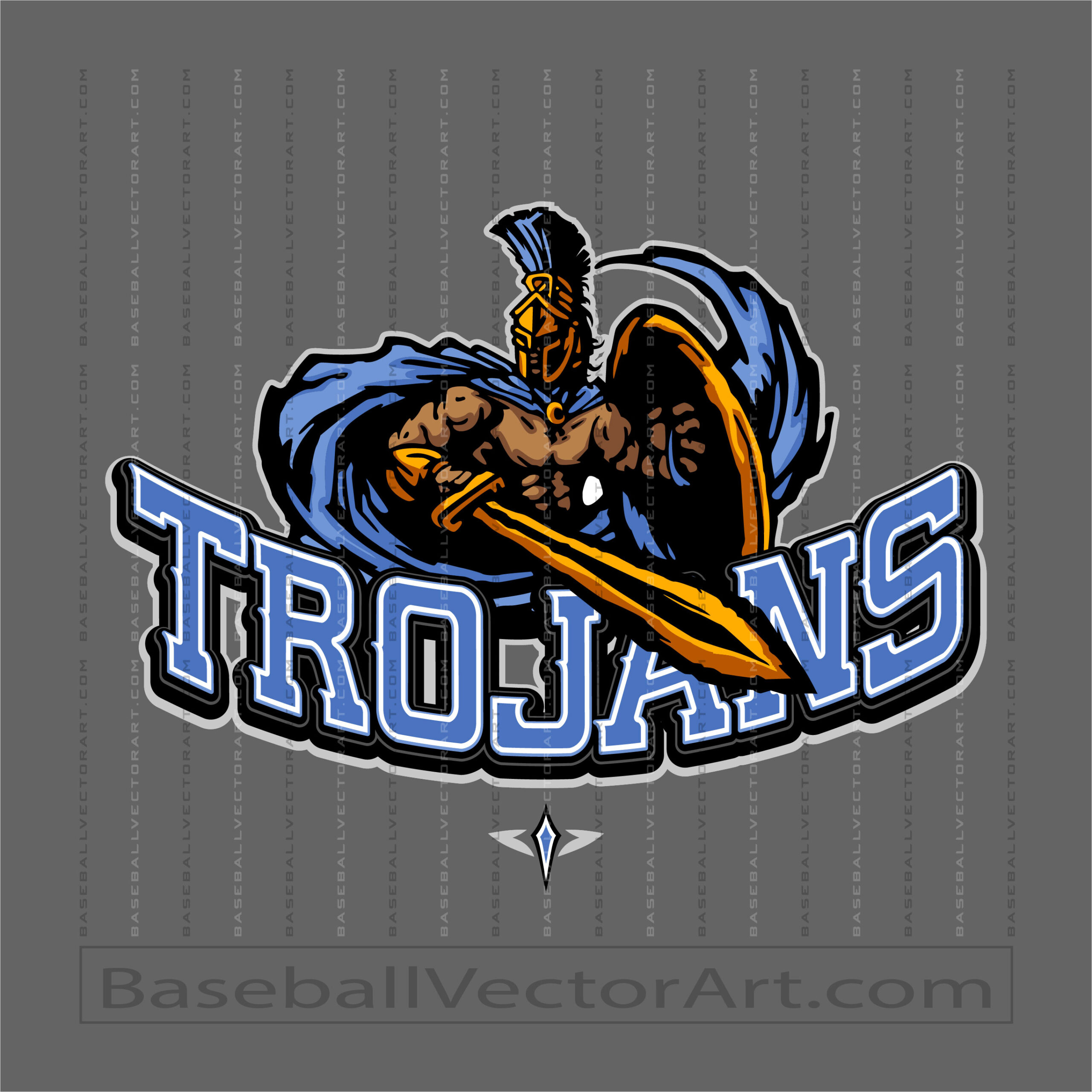 Trojans Baseball Team Logo