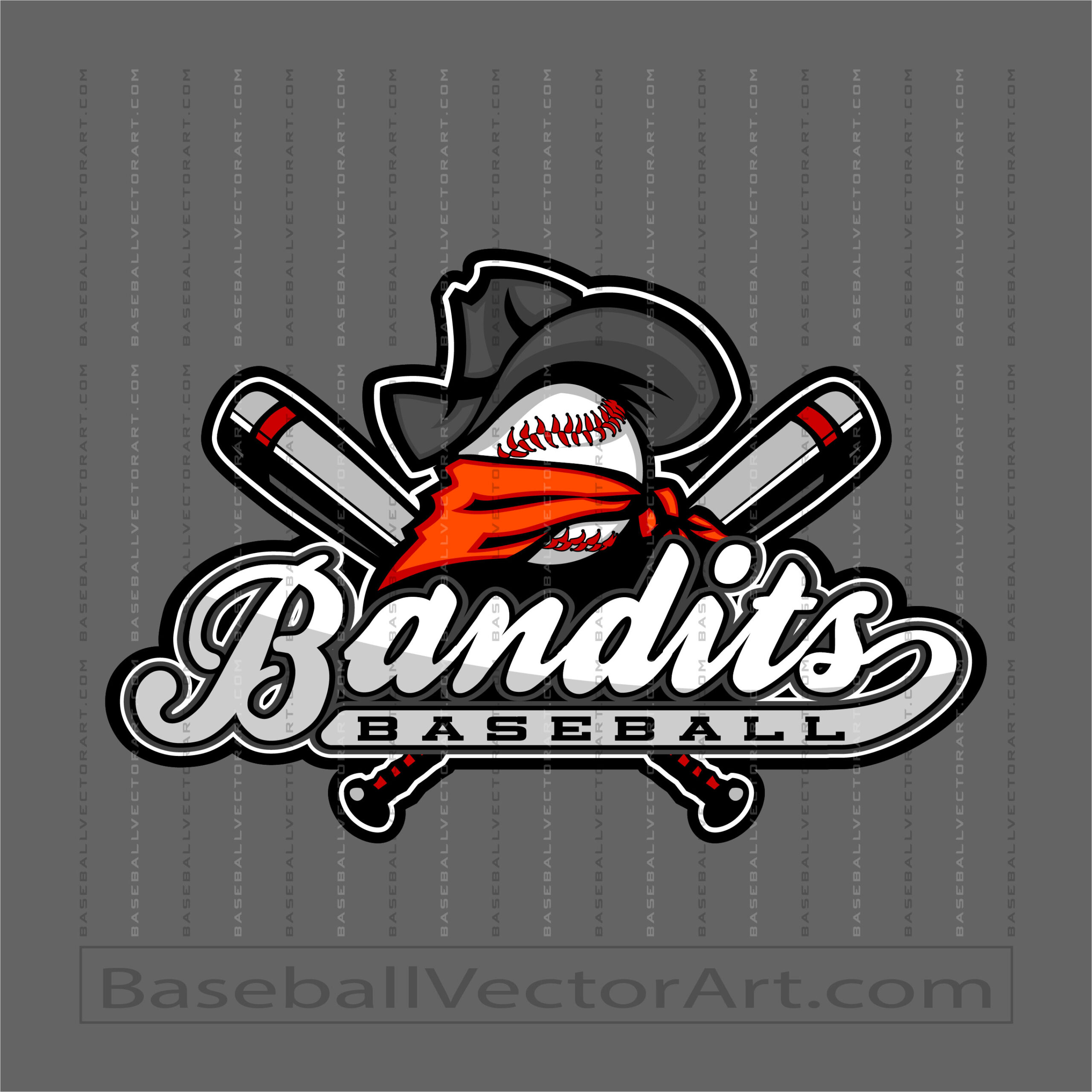 Bandit Baseball Pin Graphic