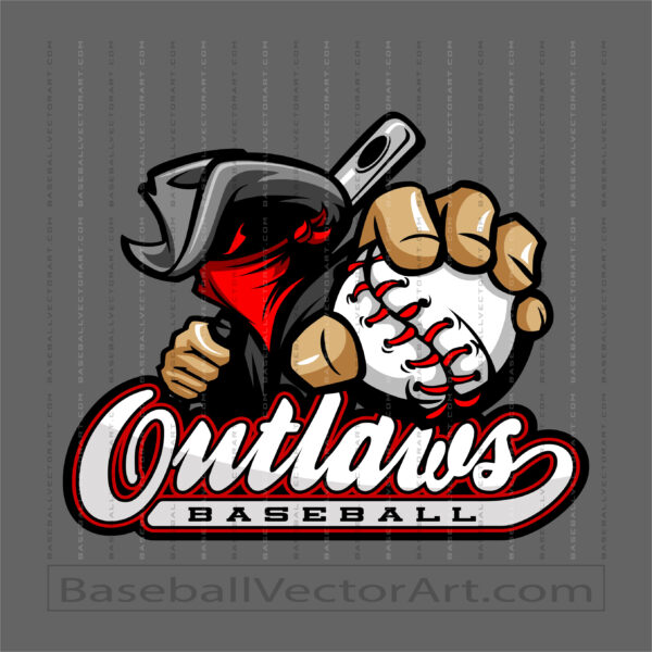 Cartoon Baseball Outlaw