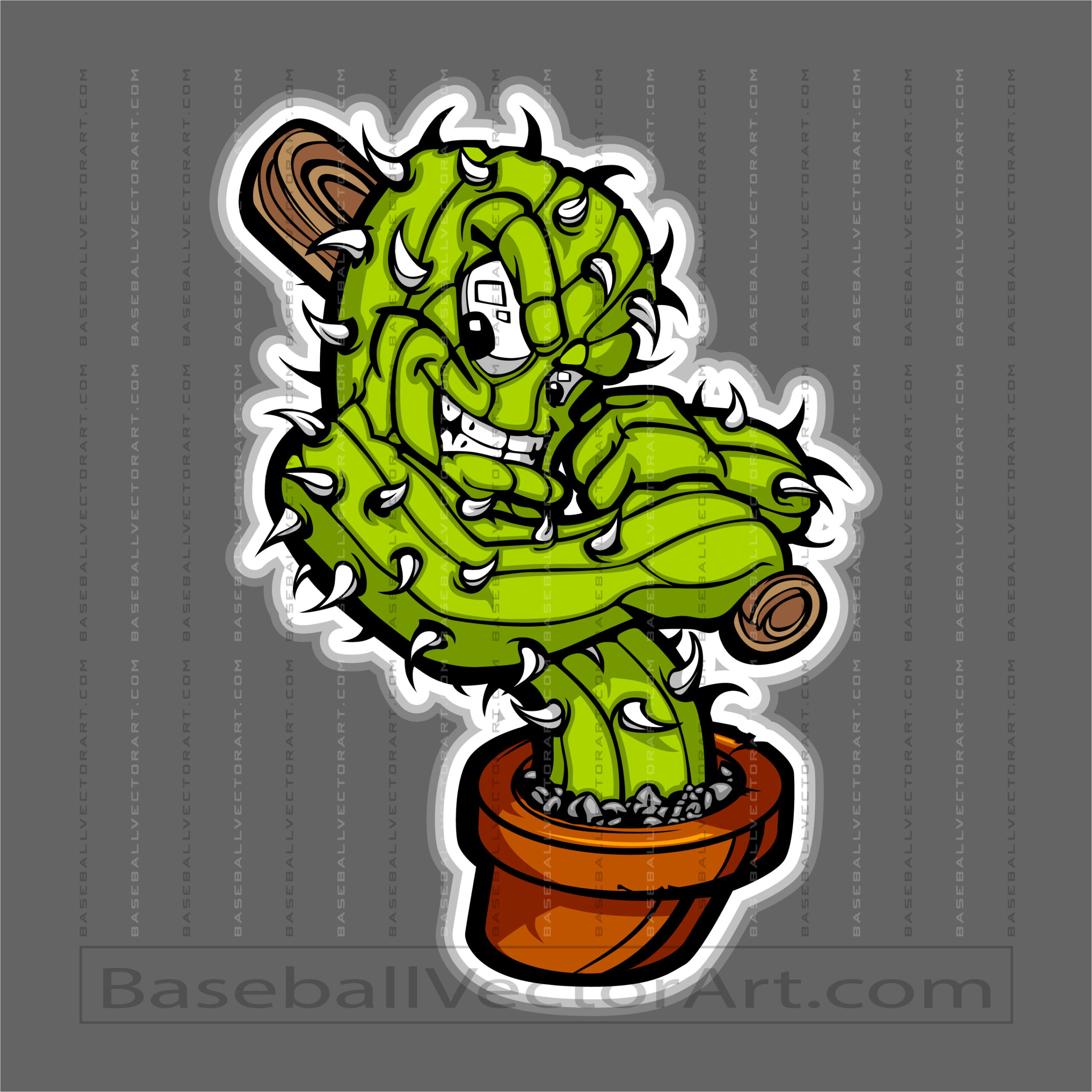 Baseball Cactus Graphic
