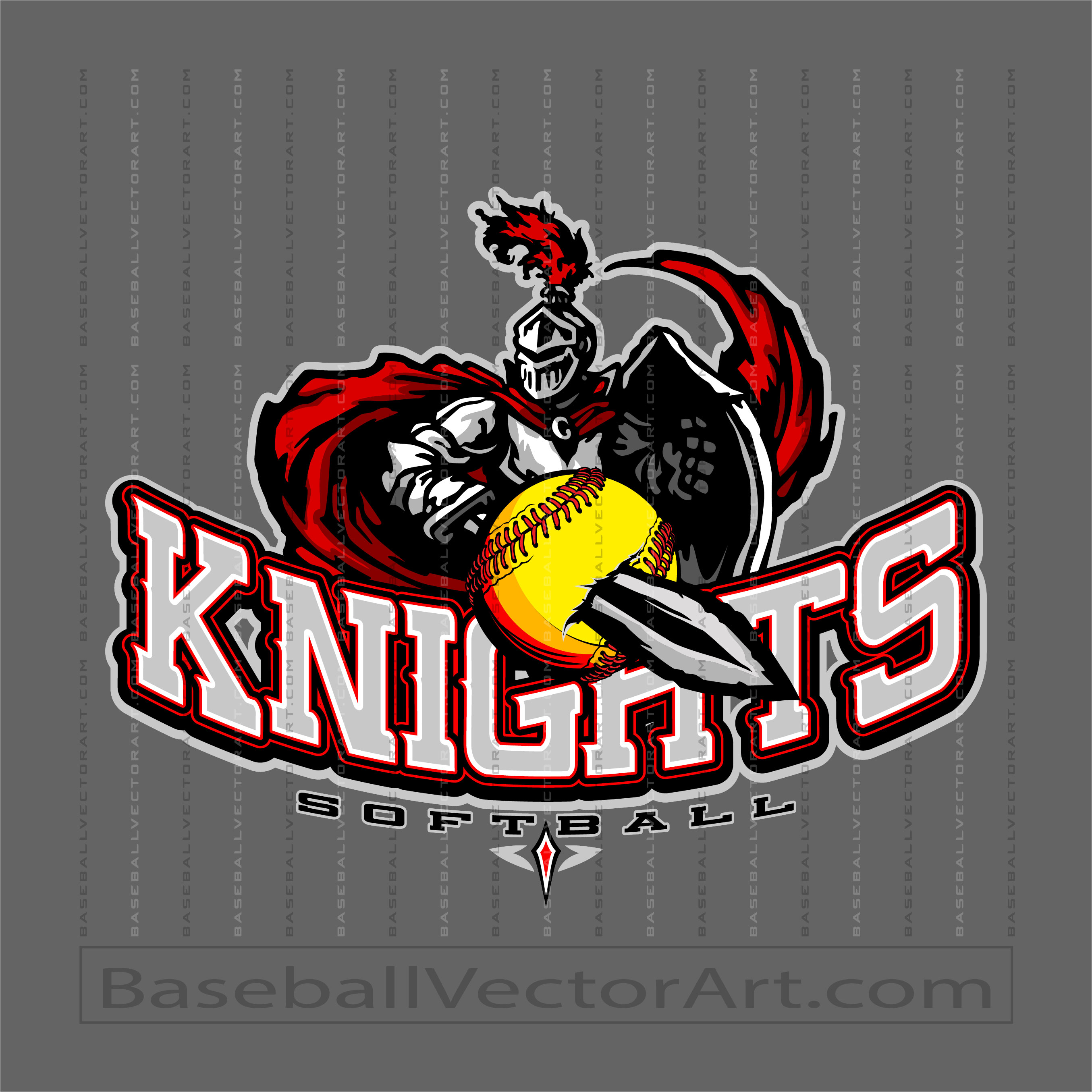Knights Softball Pin Logo