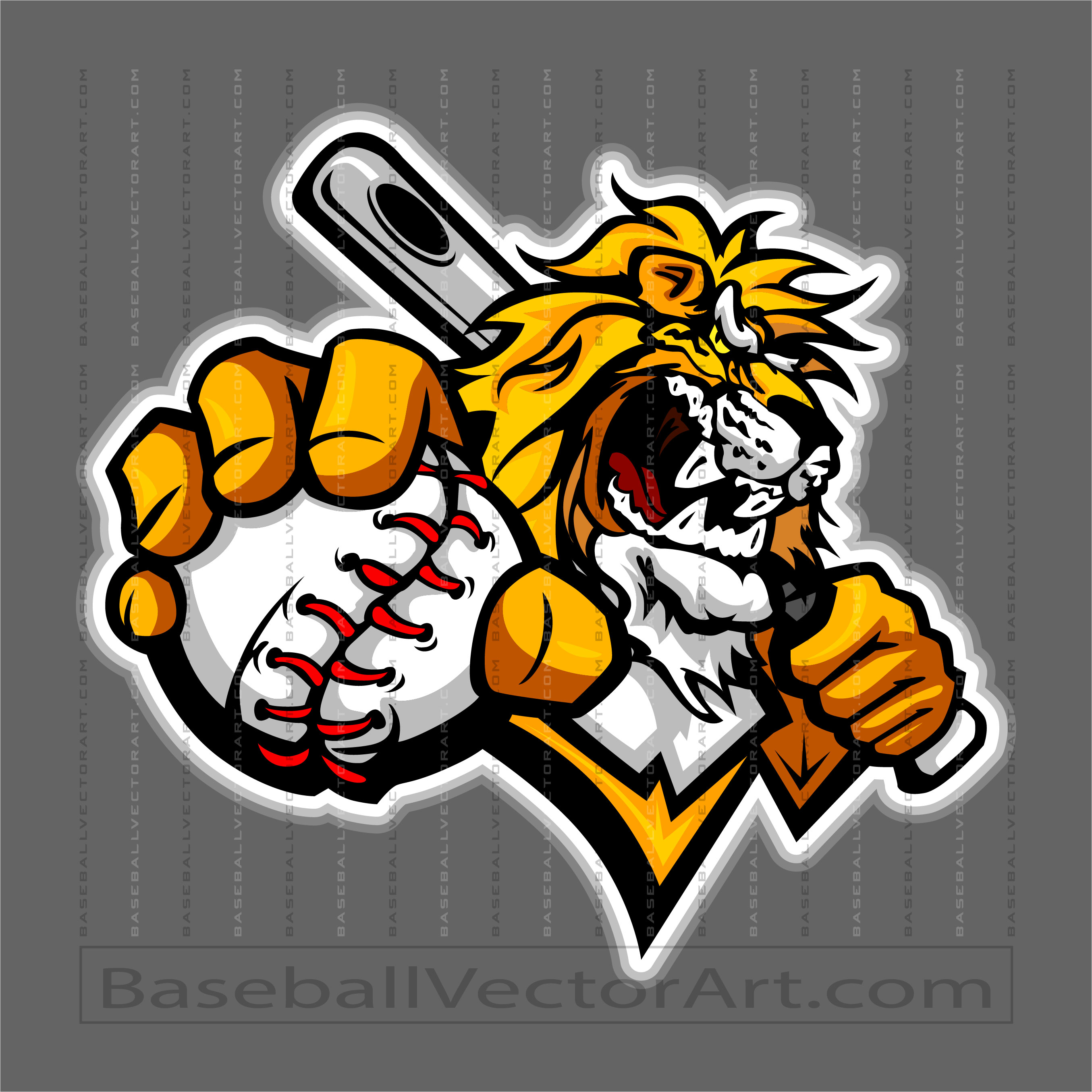 Vector Lions Baseball Logo