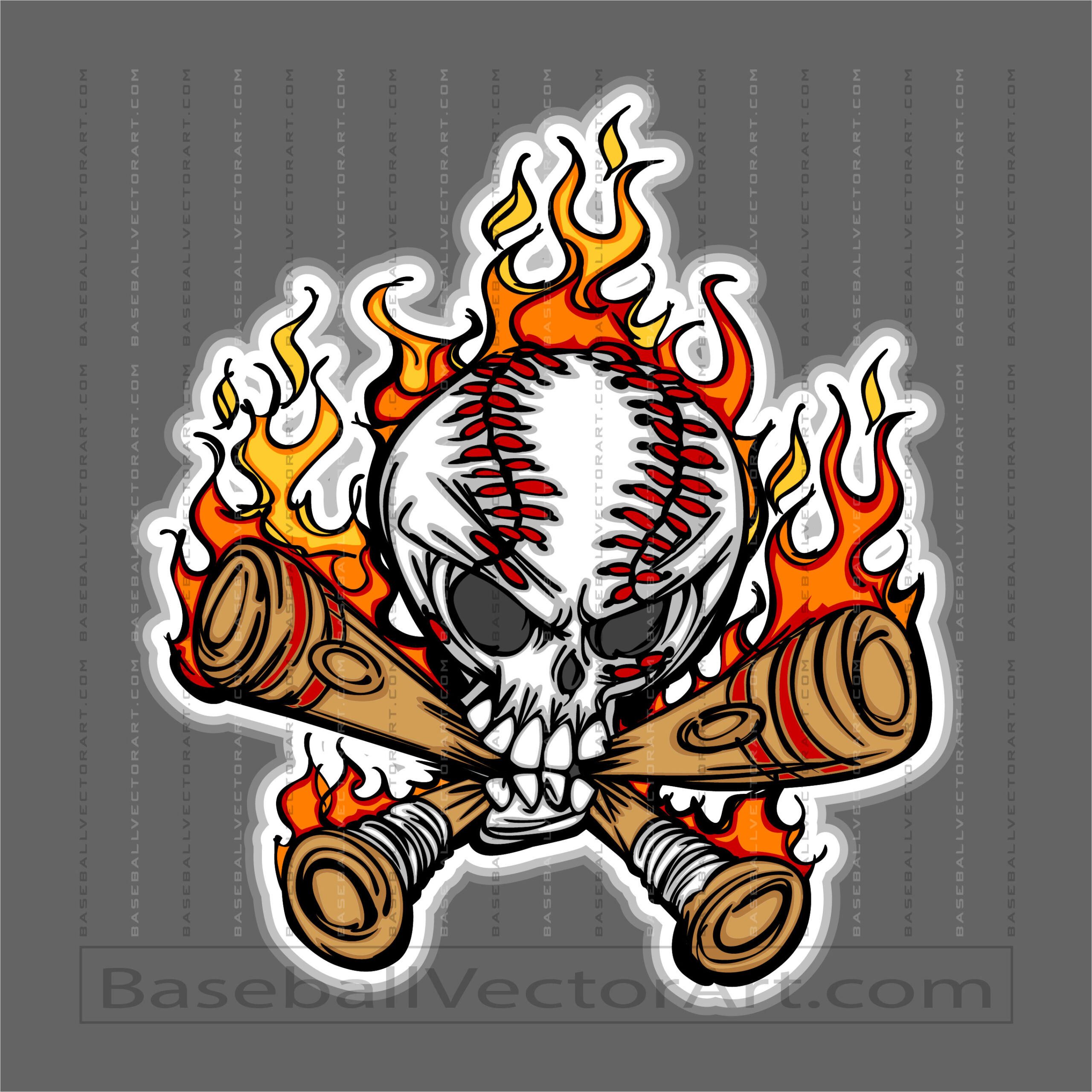 Baseball Skull Logo