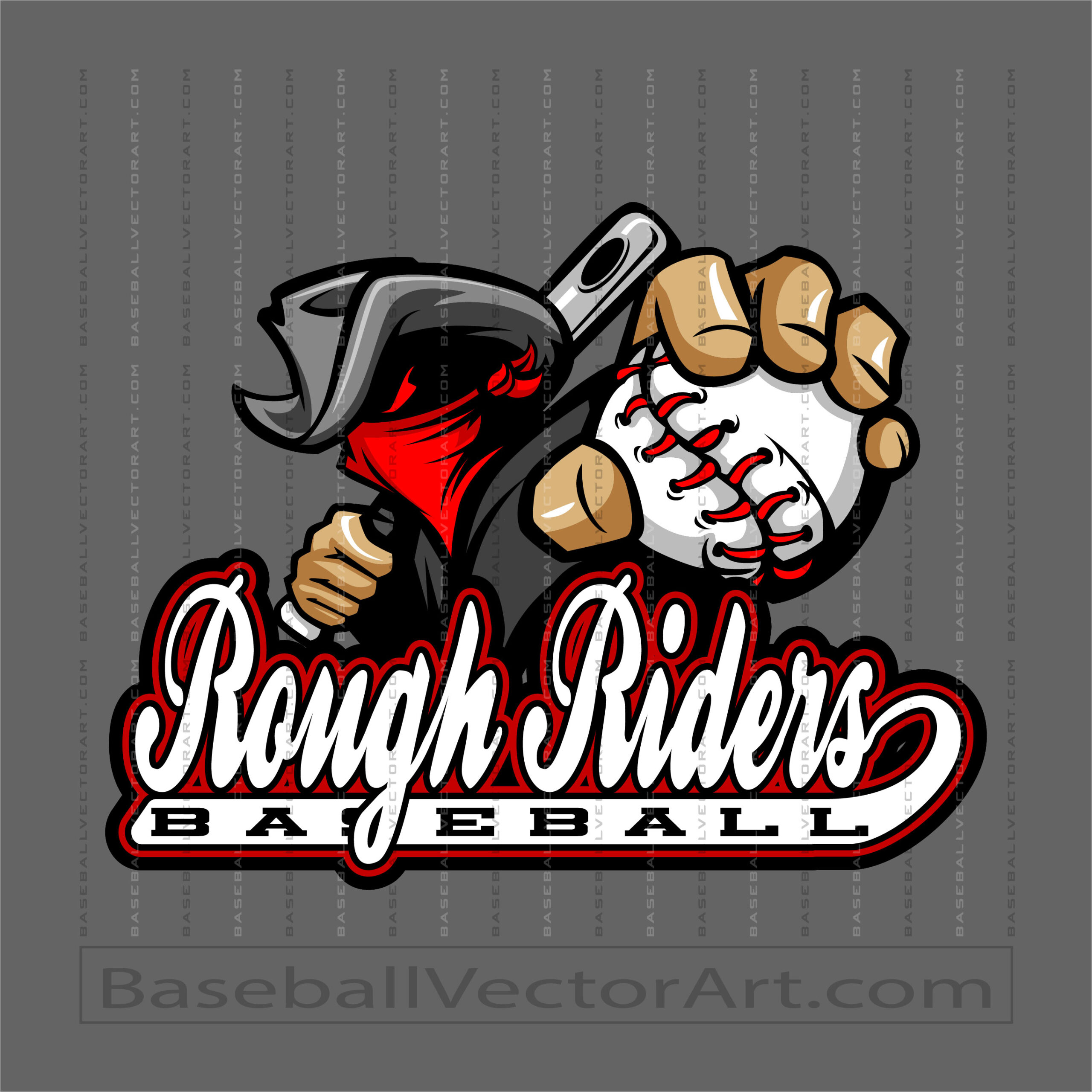 Roughrider Baseball Clip Art