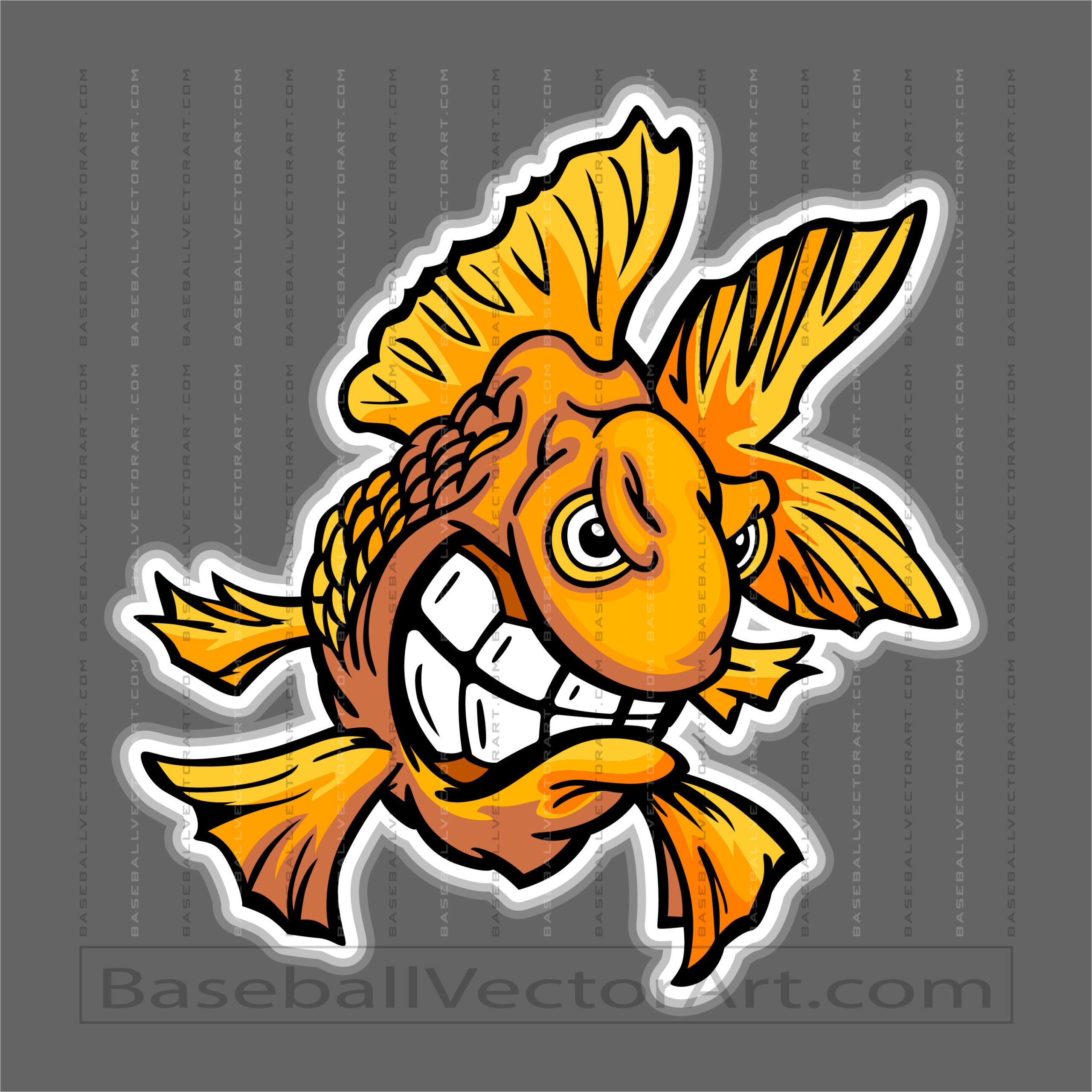 Snarling Goldfish Clip Art