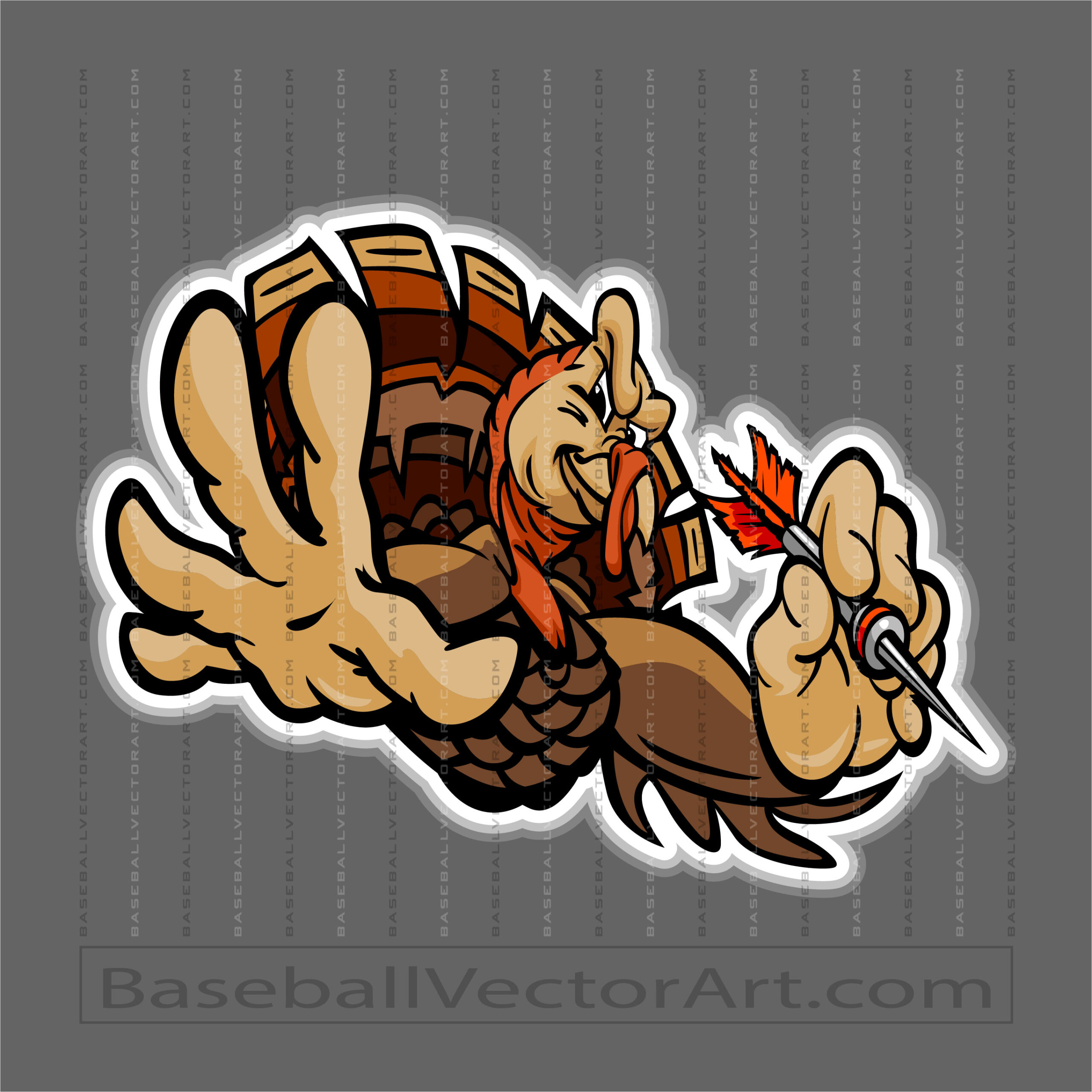 Thanksgiving Turkey Darts Cartoon