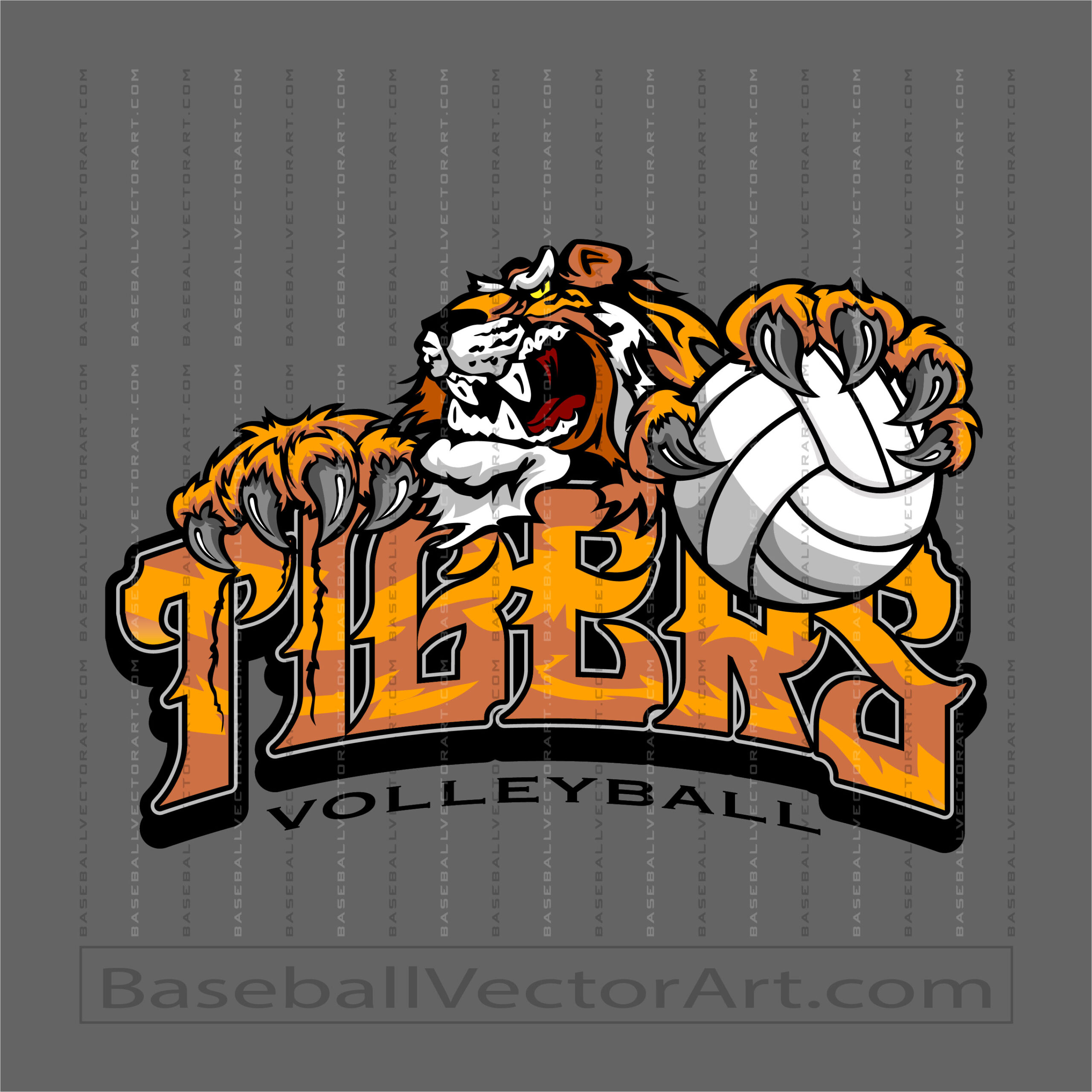Volleyball Tigers Art