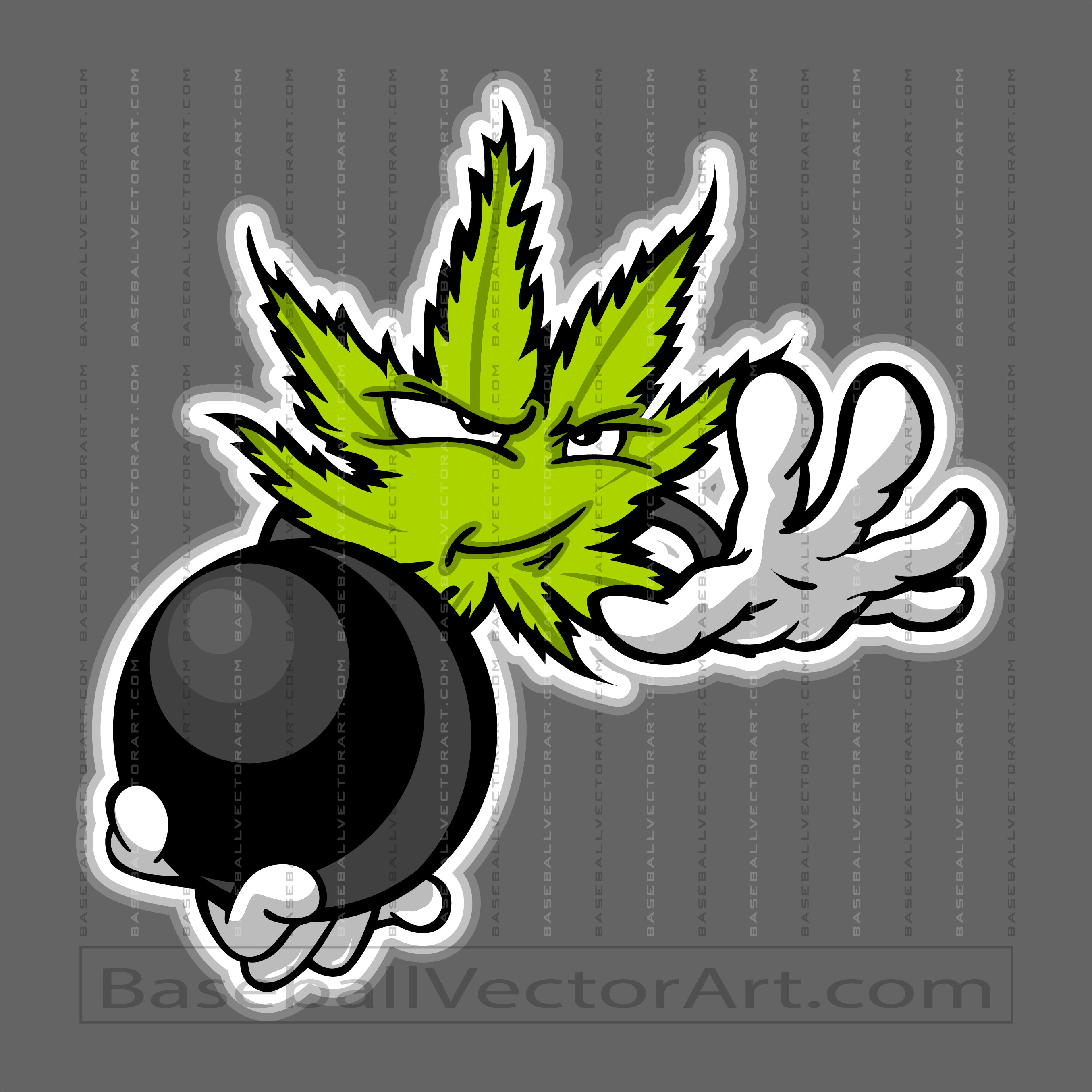 Cartoon Bowling Marijuana