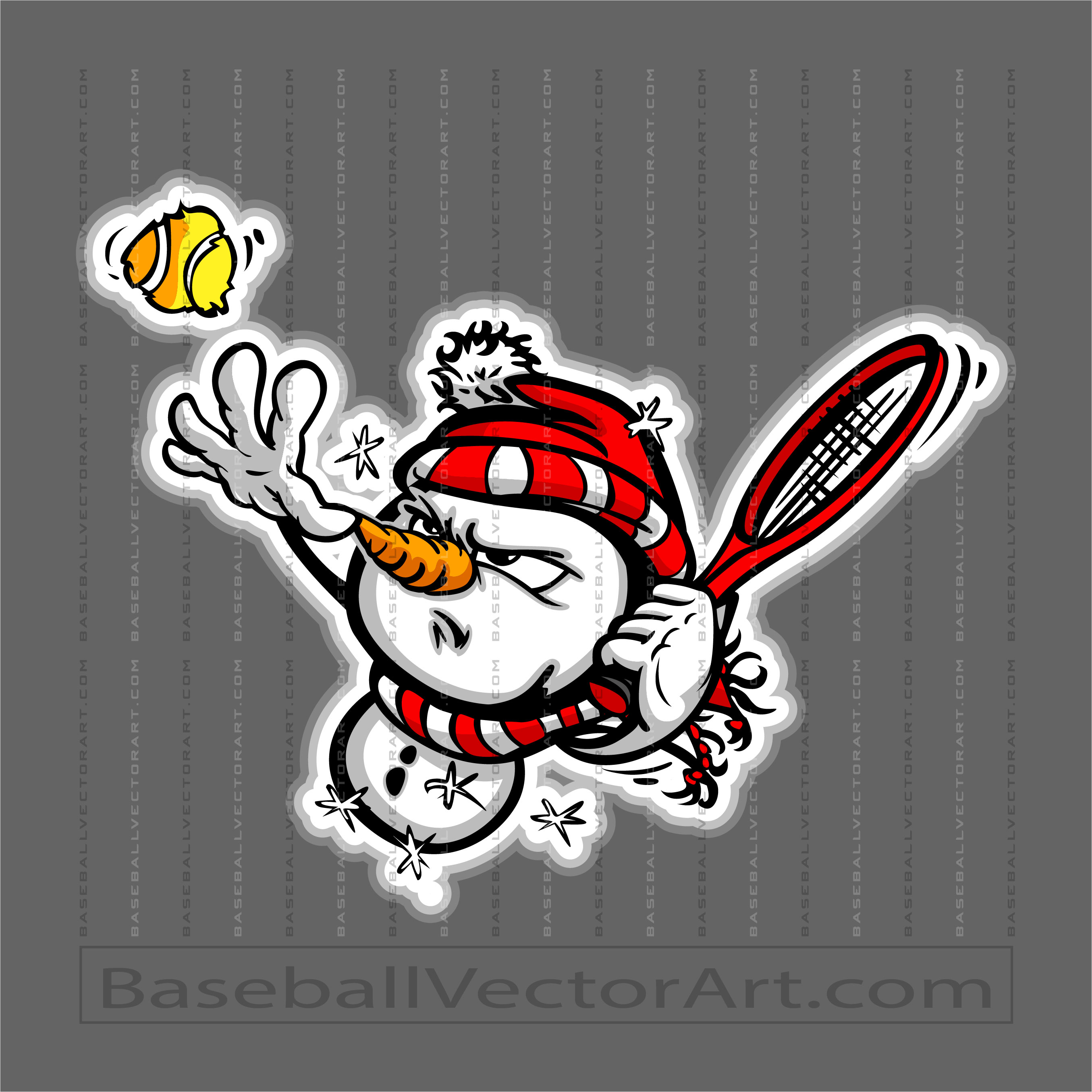Tennis Snowman Vector Image