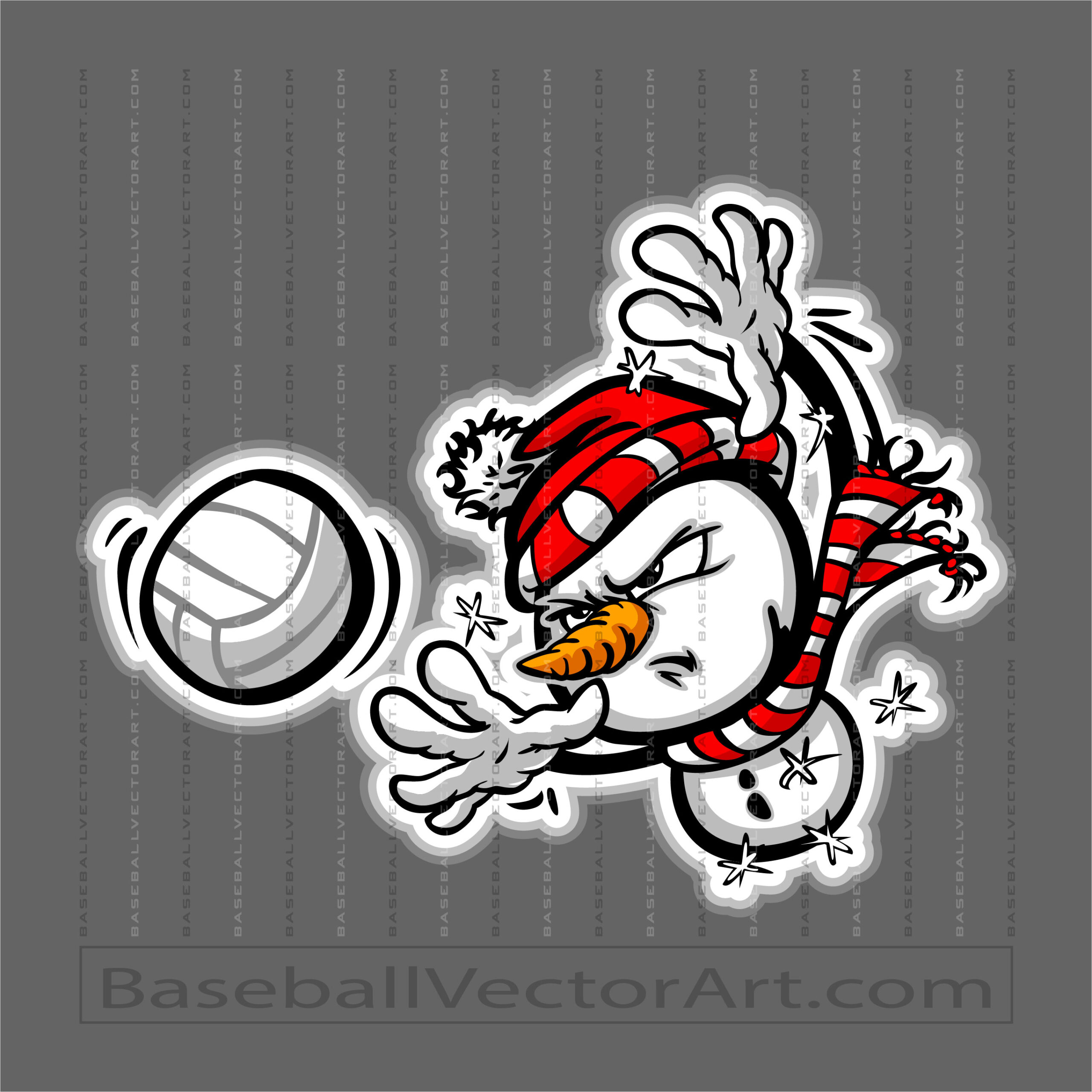 Volleyball Snowman Vector Image