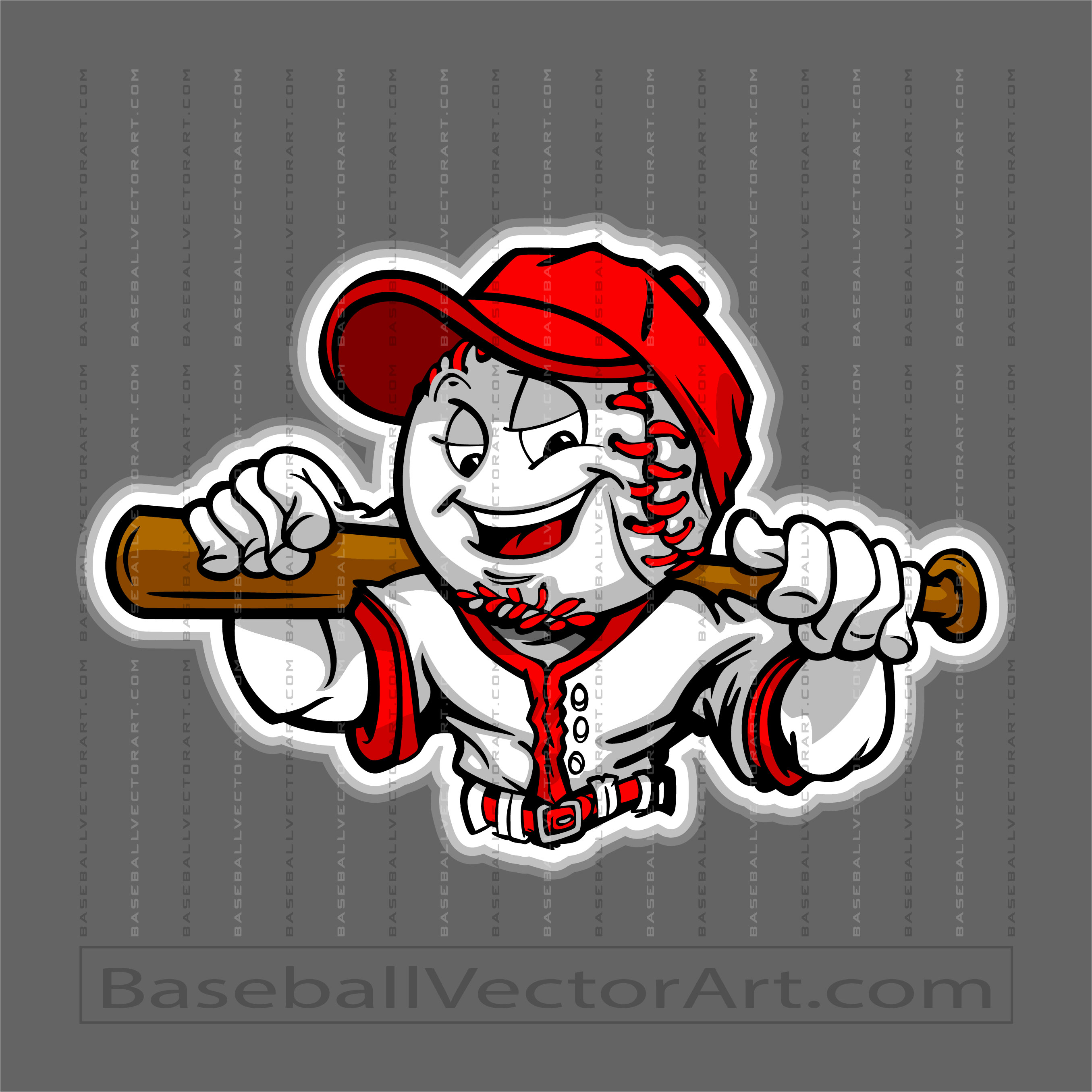 Cartoon Baseball Team Logo
